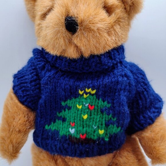Vintage GAF Great American Fun Christmas Bear Plush Animal 11" Sweater Holiday - Picture 2 of 7